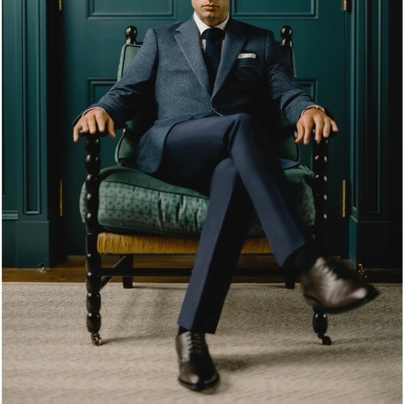 Loro Piana Hickey Freeman Sport Coat Blazer Jacket Wool Stripe Navy Classic 39 R - Picture 14 of 14